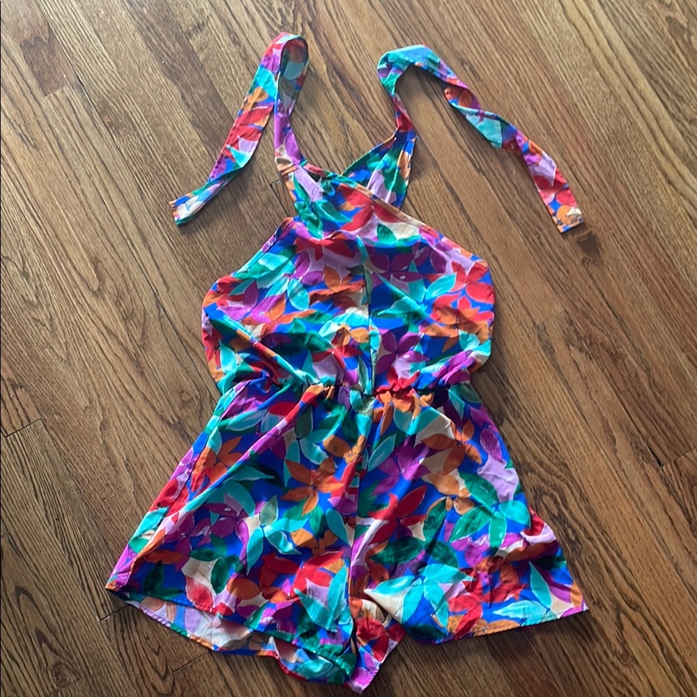 Colorful Geometric Print Romper